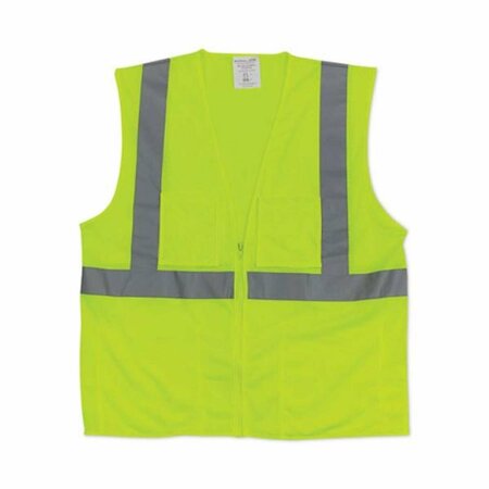 ALEGRIA Zip Hi-Viz Safety Vest, Lime Yellow - 2XL AL3765982